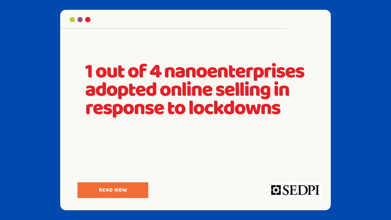 1 out of 4 nanoenterprises adopted online selling in response to lockdowns